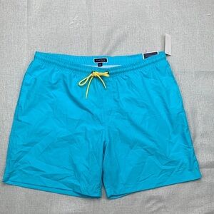 Clubroom Mens Aqua Drawstring Classic Fit Swim Trunks Size XXL